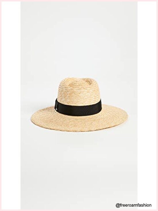 Straw Sun Hat with Grosgrain Band - Summer Fedora